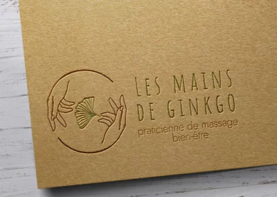 logo réalisé pour Les Mains de Ginkgo par un graphiste à Annecy