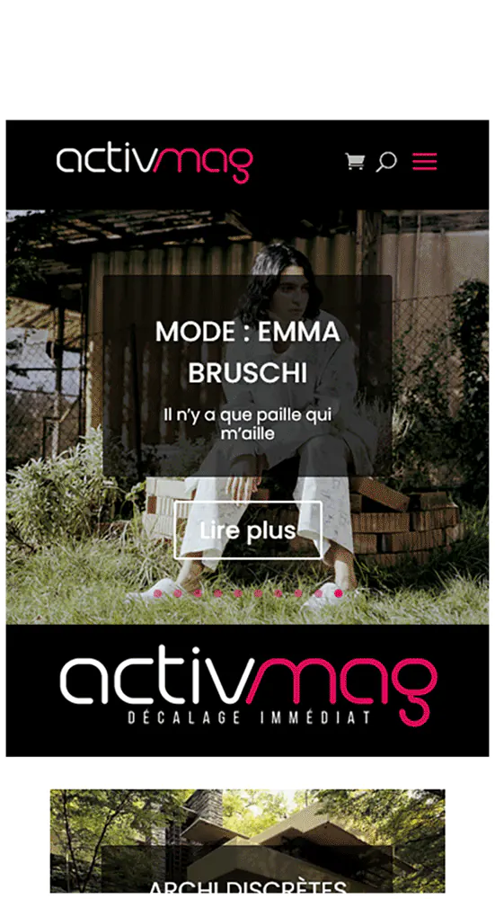 Site web d'Activmag réalisé par un graphiste à Annecy en version mobile